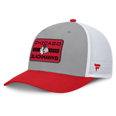 NHL Chicago Blackhawks Fanatics Fundamental Adapt Trucker Adjustable Hat - Gray/Red