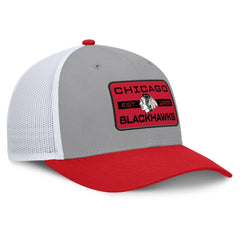 NHL Chicago Blackhawks Fanatics Fundamental Adapt Trucker Adjustable Hat - Gray/Red