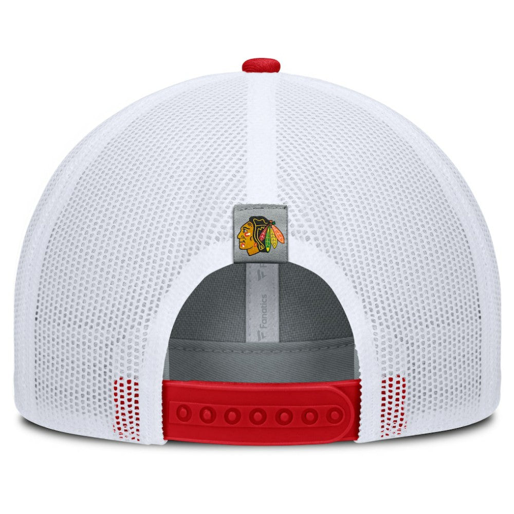 NHL Chicago Blackhawks Fanatics Fundamental Adapt Trucker Adjustable Hat - Gray/Red