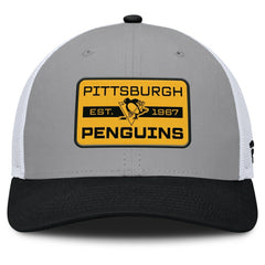 NHL Pittsburgh Penguins Fanatics Fundamental Adapt Trucker Adjustable Hat - Gray/Black