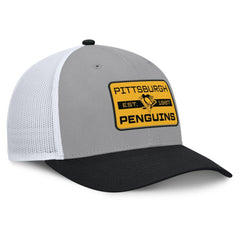 NHL Pittsburgh Penguins Fanatics Fundamental Adapt Trucker Adjustable Hat - Gray/Black