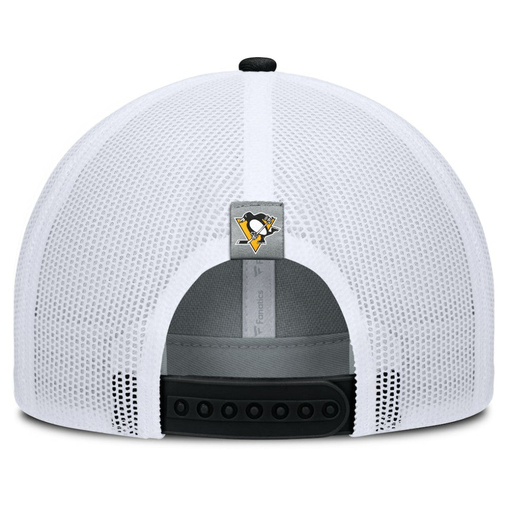 NHL Pittsburgh Penguins Fanatics Fundamental Adapt Trucker Adjustable Hat - Gray/Black