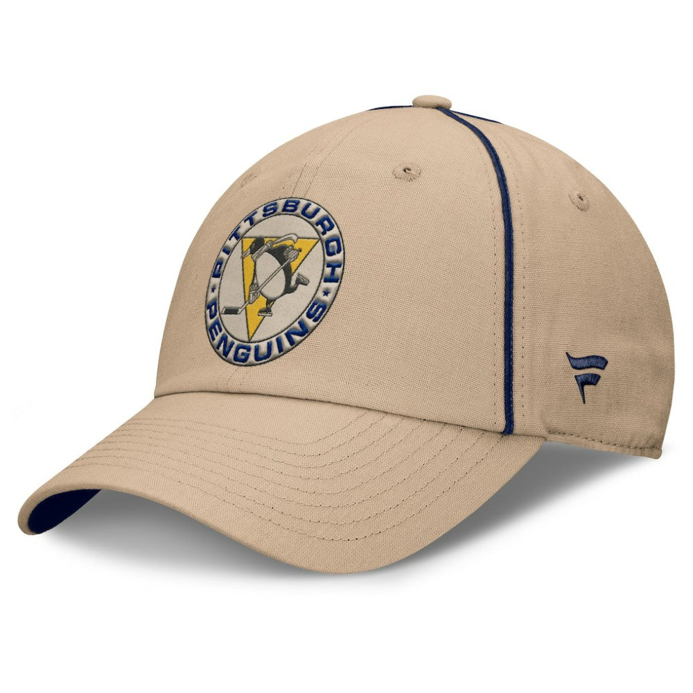 NHL Pittsburgh Penguins Fanatics Heritage Setoff Adjustable Hat - Tan