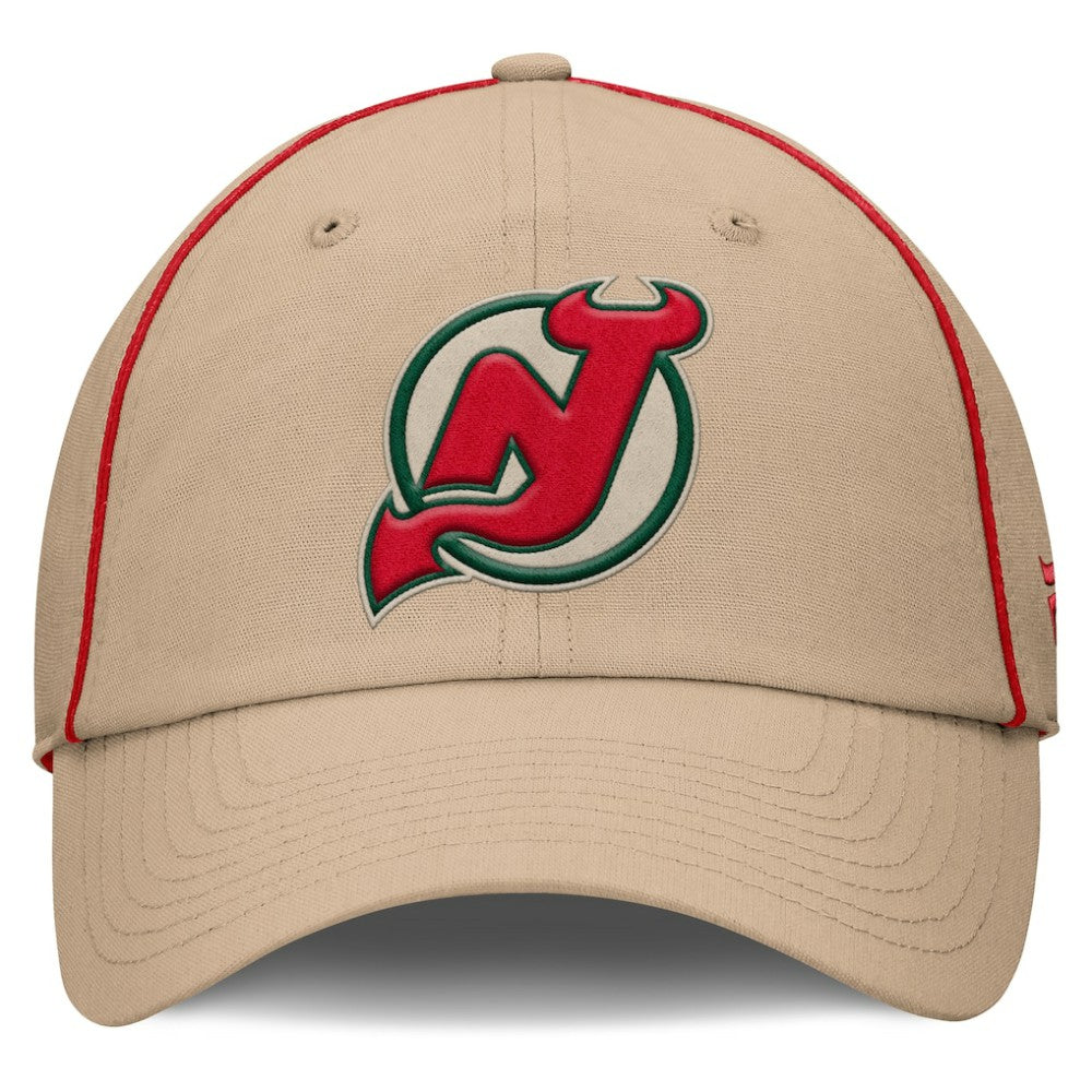NHL New Jersey Devils Fanatics Heritage Setoff Adjustable Hat - Tan