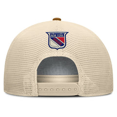 NHL New York Rangers Fanatics Heritage Fetch A-Frame Trucker Adjustable Hat - Brown/Cream