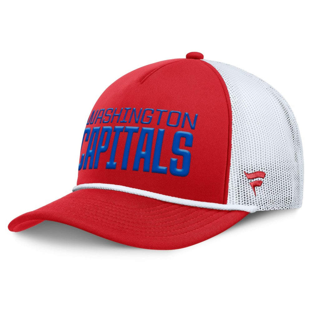 NHL Washington Capitals Fanatics Heritage Dutch A-Frame Trucker Adjustable Hat - Red/White