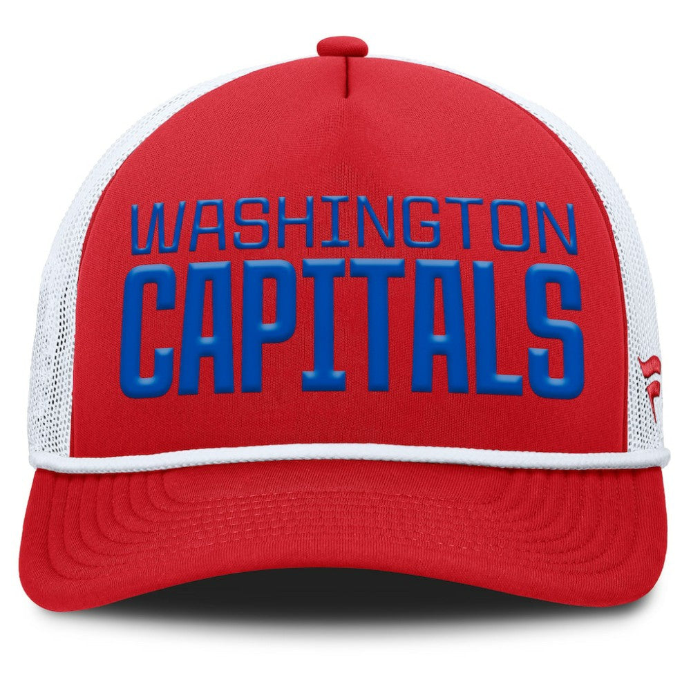 NHL Washington Capitals Fanatics Heritage Dutch A-Frame Trucker Adjustable Hat - Red/White