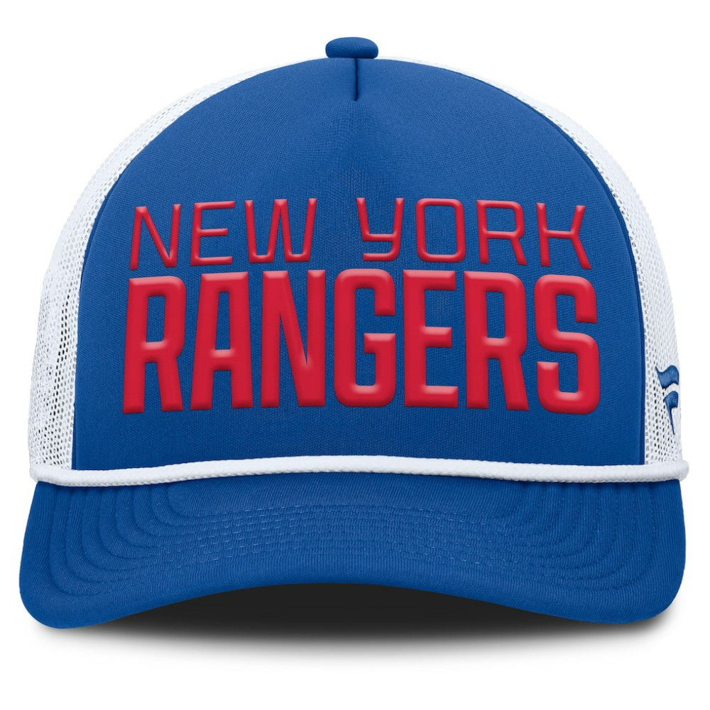 NHL New York Rangers Fanatics Heritage Dutch A-Frame Trucker Adjustable Hat - Blue/White