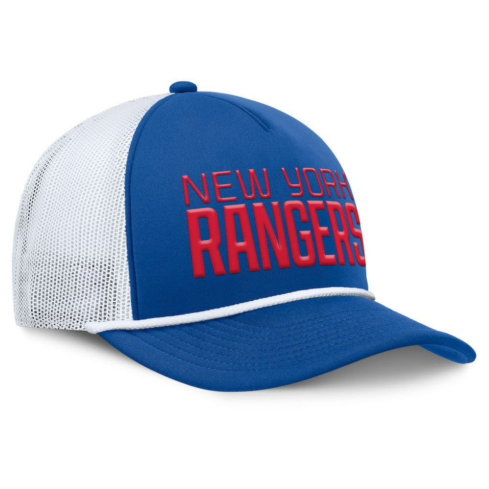 NHL New York Rangers Fanatics Heritage Dutch A-Frame Trucker Adjustable Hat - Blue/White