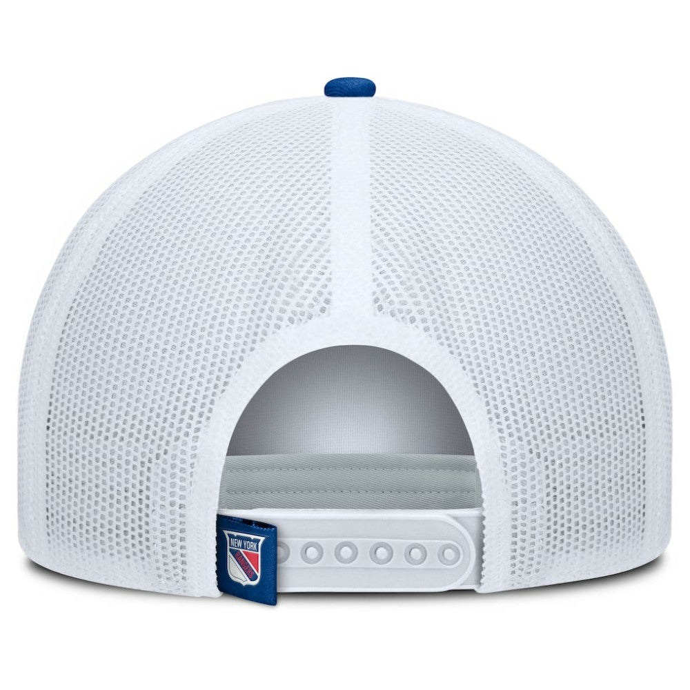 NHL New York Rangers Fanatics Heritage Dutch A-Frame Trucker Adjustable Hat - Blue/White