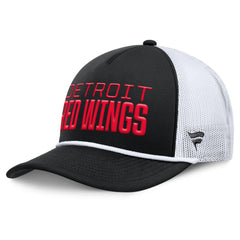 NHL Detroit Red Wings Fanatics Heritage Dutch A-Frame Trucker Adjustable Hat - Black/White