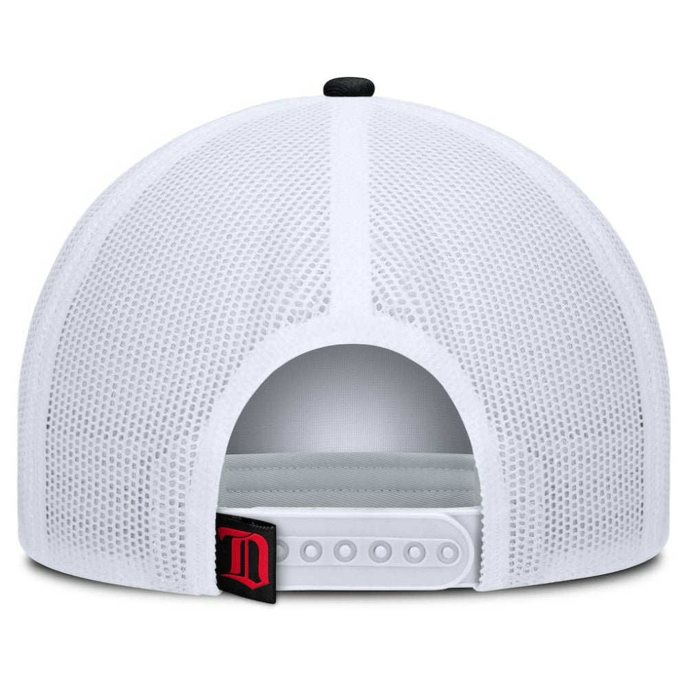 NHL Detroit Red Wings Fanatics Heritage Dutch A-Frame Trucker Adjustable Hat - Black/White
