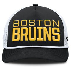 NHL Boston Bruins Fanatics Heritage Dutch A-Frame Trucker Adjustable Hat - Black/White