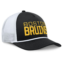 NHL Boston Bruins Fanatics Heritage Dutch A-Frame Trucker Adjustable Hat - Black/White