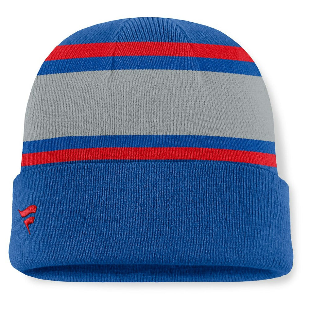 NHL New York Rangers Fanatics Heritage Varsity Cuffed Knit Hat - Blue