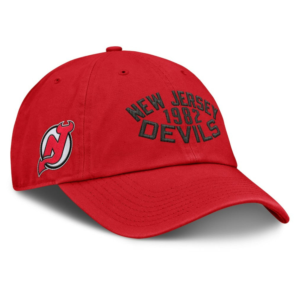NHL New Jersey Devils Fanatics Fundamentals Archer Adjustable Hat - Red