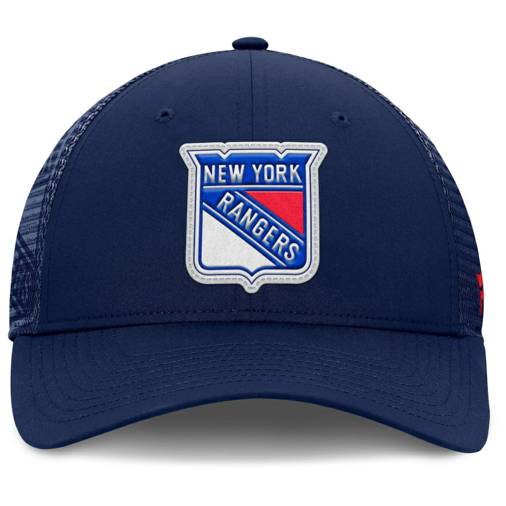 NHL New York Rangers Fanatics Authentic Pro Home Ice Trucker Adjustable Hat - Navy