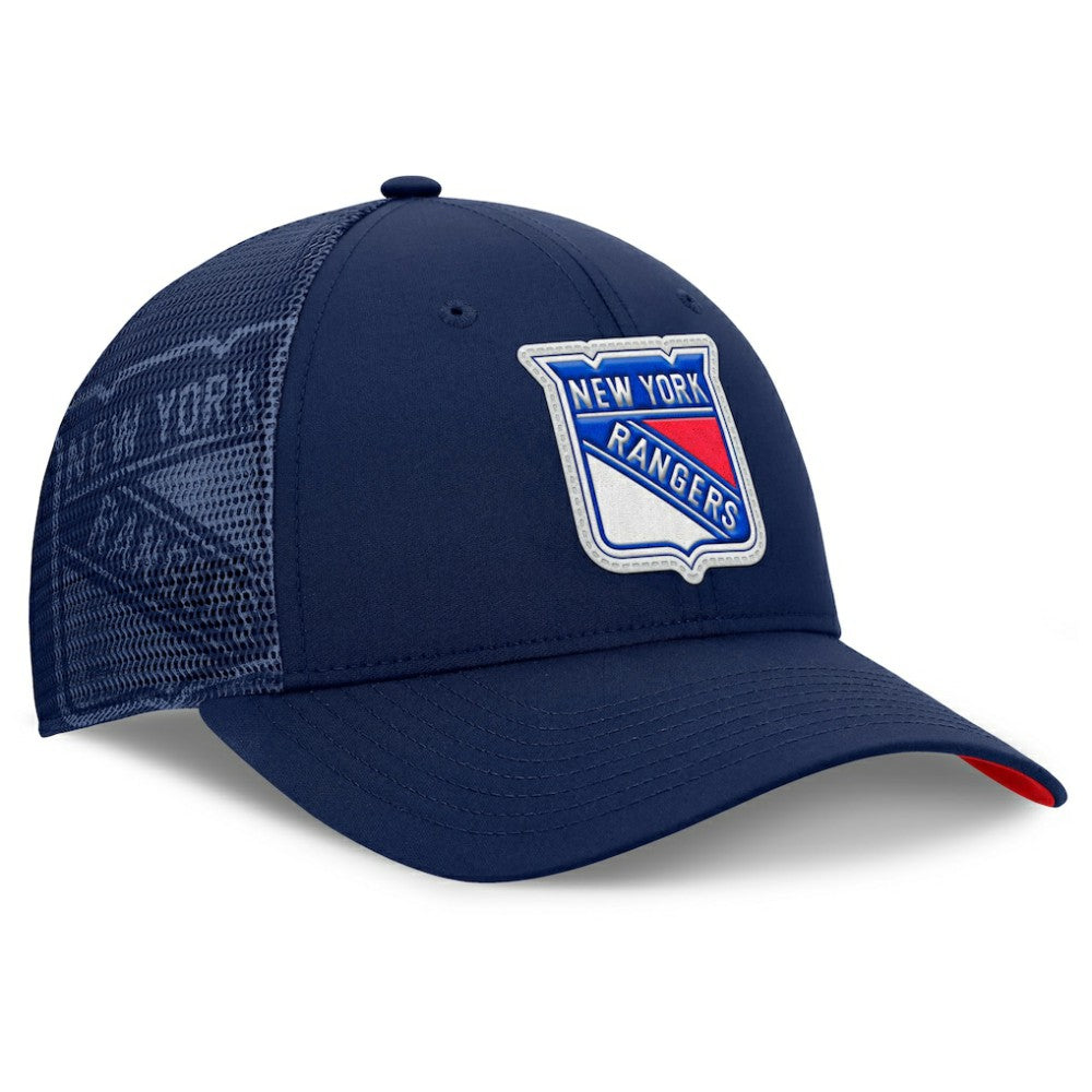 NHL New York Rangers Fanatics Authentic Pro Home Ice Trucker Adjustable Hat - Navy