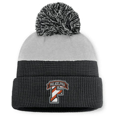NHL Philadelphia Flyers Fanatics Authentic Pro Home Ice Cuffed Knit Hat with Pom - Black/Gray