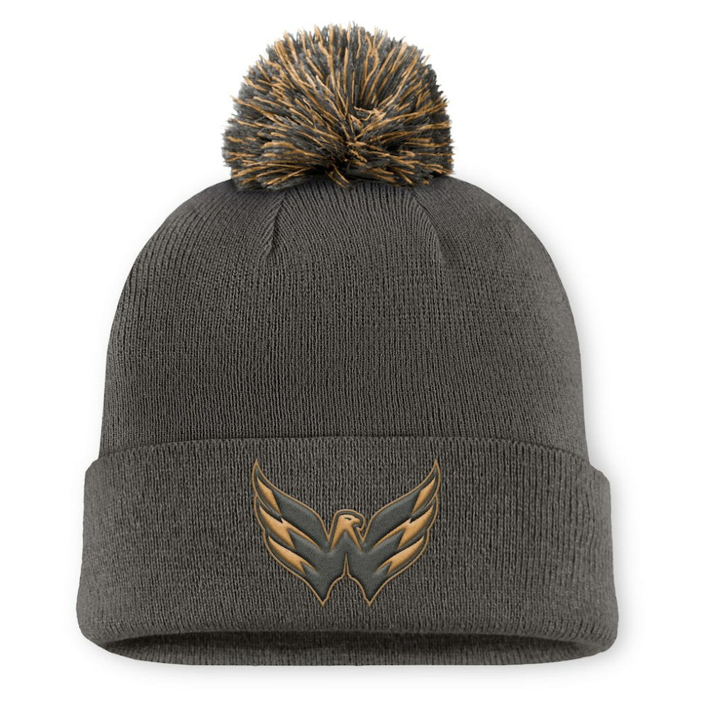 NHL Washington Capitals Fanatics Authentic Pro Military Appreciation Cuffed Knit Hat with Pom - Charcoal