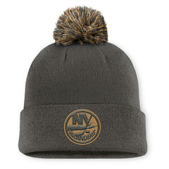 NHL New York Islanders Fanatics Authentic Pro Military Appreciation Cuffed Knit Hat with Pom - Charcoal