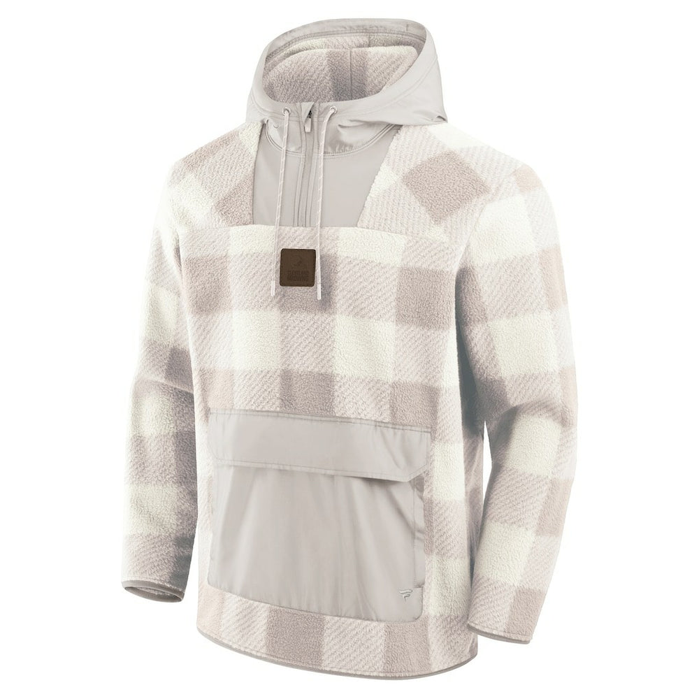 Cleveland Browns Elements Plaid Polar Fleece Quarter-Zip Hoodie Gray