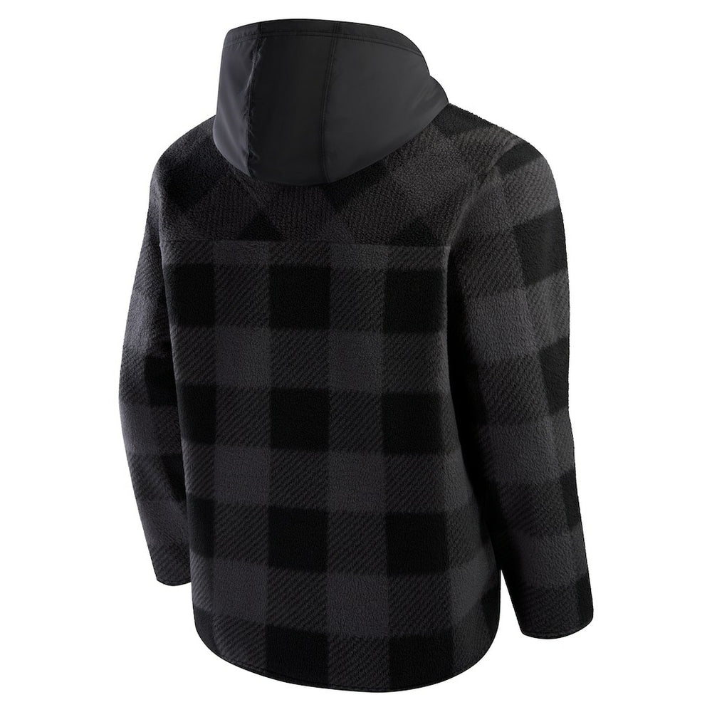 Miami Dolphins Elements Plaid Polar Fleece Quarter-Zip Hoodie Black