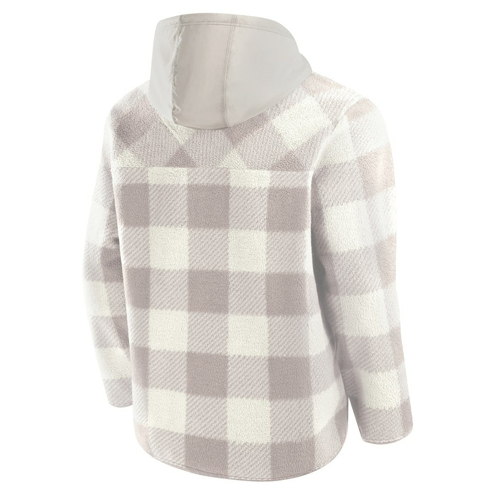 New York Giants Elements Plaid Polar Fleece Quarter-Zip Hoodie Gray