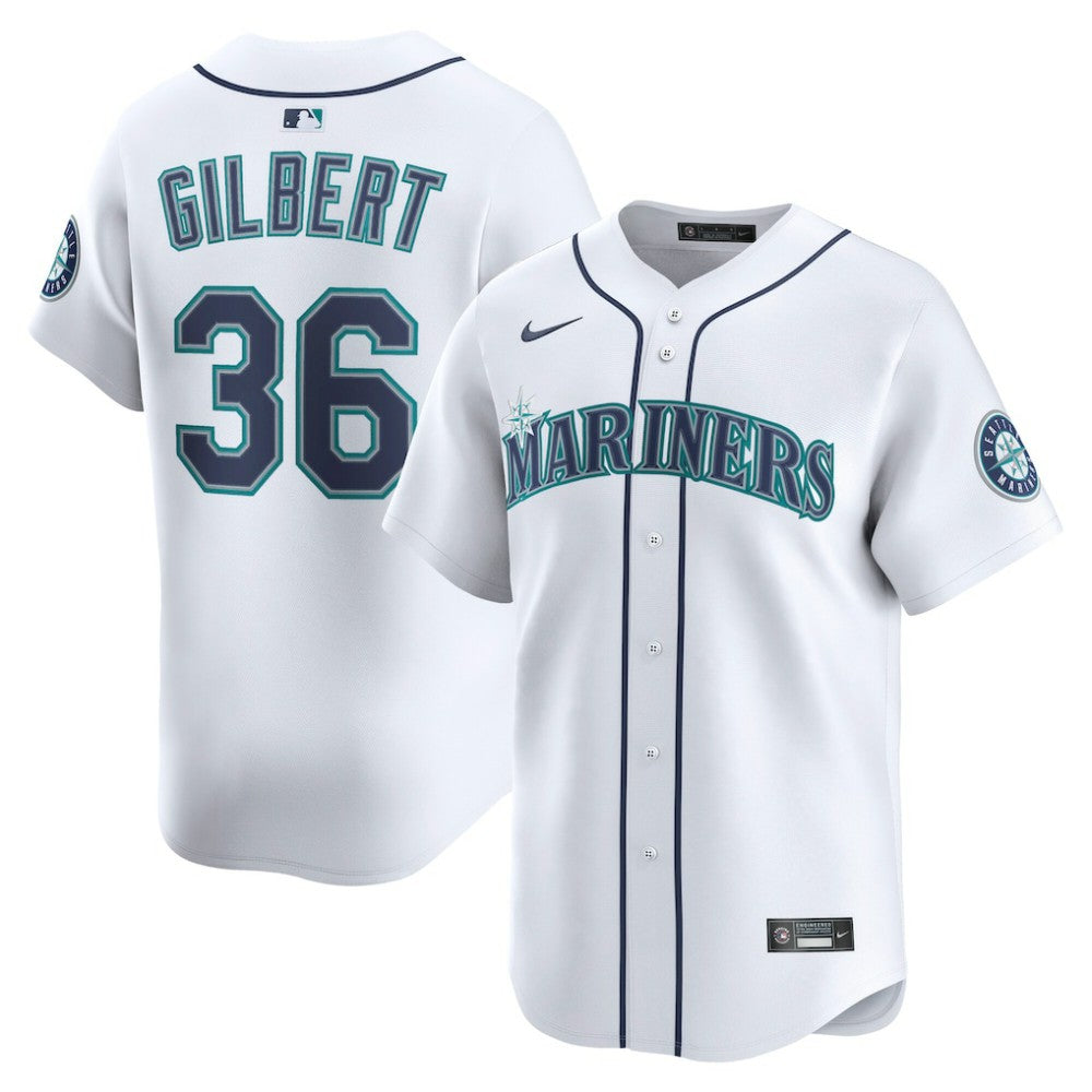 Logan Gilbert Seattle Mariners Nike Home Limited Player Jersey - White Jerseys