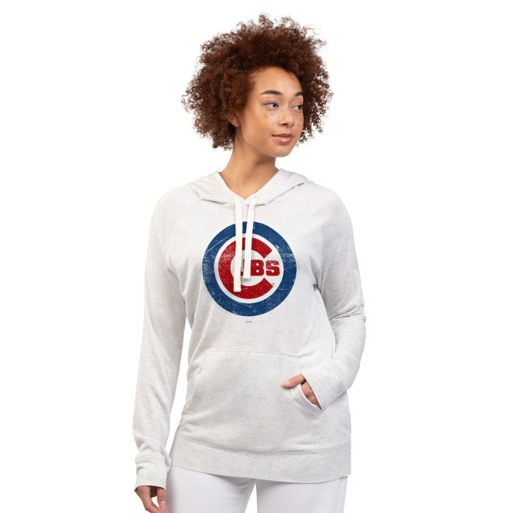 Chicago Cubs G-III 4Her by Carl Banks Women's Pregame Pullover Hoodie - Oatmeal Hoodies