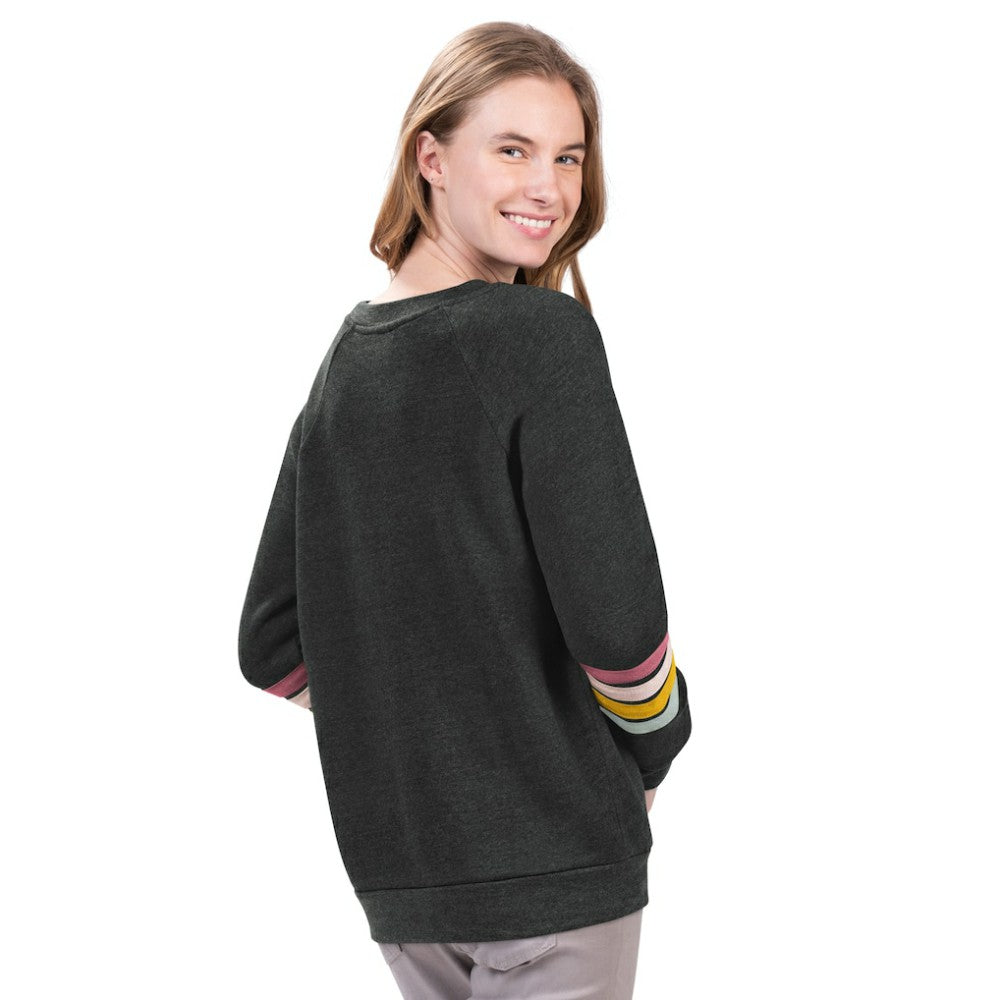 Philadelphia Phillies G-III 4Her by Carl Banks Women's Allana Stripe Pullover Sweatshirt - Charcoal Pullover