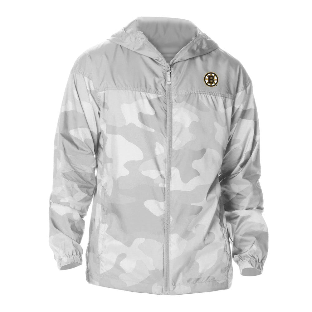 NHL Boston Bruins Columbia Camo Flash Challenger Omni-Shade Full-Zip Hoodie Windbreaker - Gray