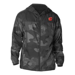 NHL Calgary Flames Columbia Camo Flash Challenger Omni-Shade Full-Zip Hoodie Windbreaker - Black