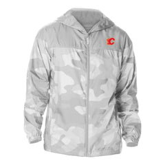 NHL Calgary Flames Columbia Camo Flash Challenger Omni-Shade Full-Zip Hoodie Windbreaker - Gray