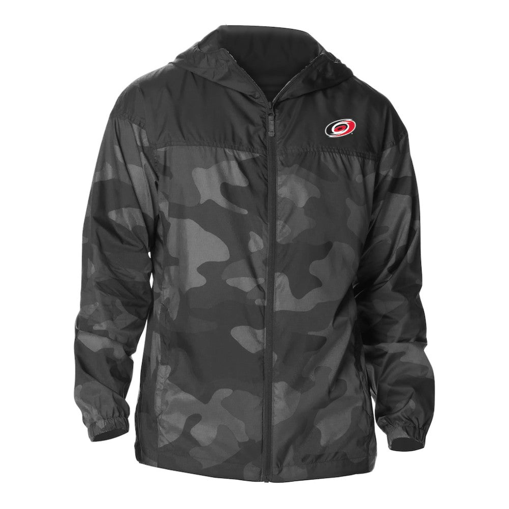 NHL Carolina Hurricanes Columbia Camo Flash Challenger Omni-Shade Full-Zip Hoodie Windbreaker - Black