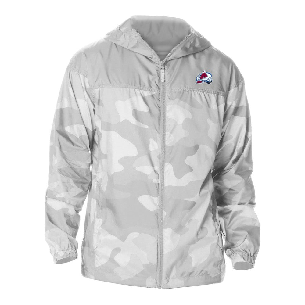 NHL Colorado Avalanche Columbia Camo Flash Challenger Omni-Shade Full-Zip Hoodie Windbreaker - Gray