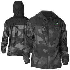 NHL Dallas Stars Columbia Camo Flash Challenger Omni-Shade Full-Zip Hoodie Windbreaker - Black