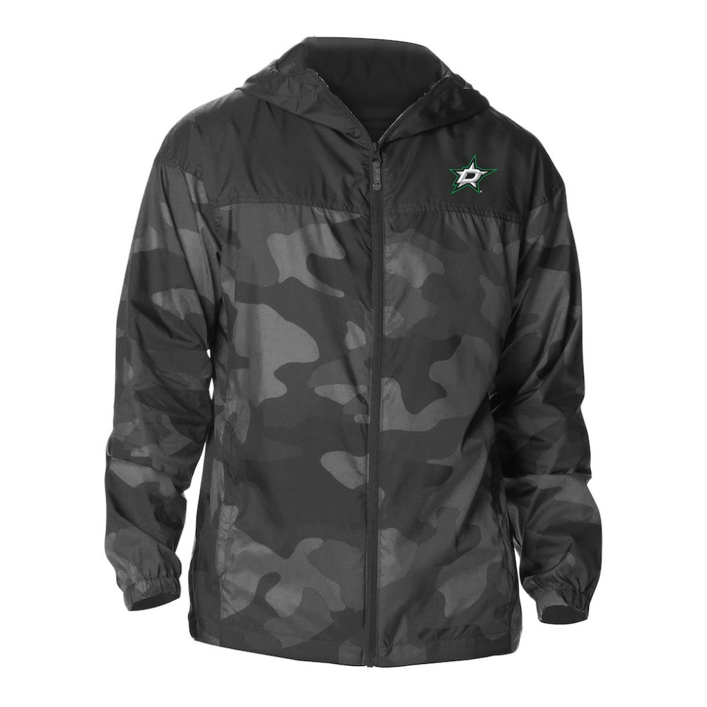 NHL Dallas Stars Columbia Camo Flash Challenger Omni-Shade Full-Zip Hoodie Windbreaker - Black