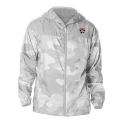 NHL Florida Panthers Columbia Camo Flash Challenger Omni-Shade Full-Zip Hoodie Windbreaker - White