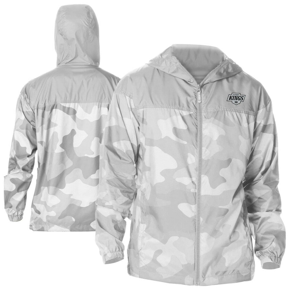 NHL Los Angeles Kings Columbia Camo Flash Challenger Omni-Shade Full-Zip Hoodie Windbreaker - Gray