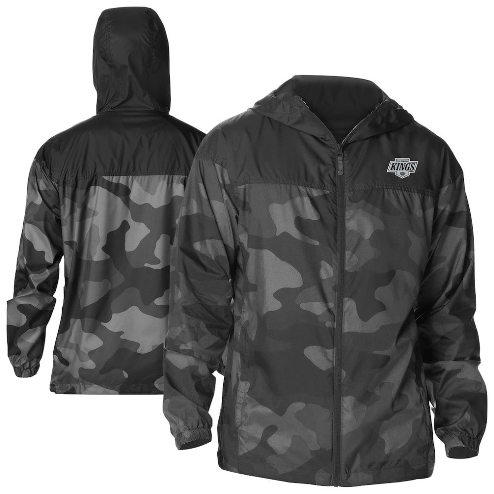 NHL Los Angeles Kings Columbia Camo Flash Challenger Omni-Shade Full-Zip Hoodie Windbreaker - Black