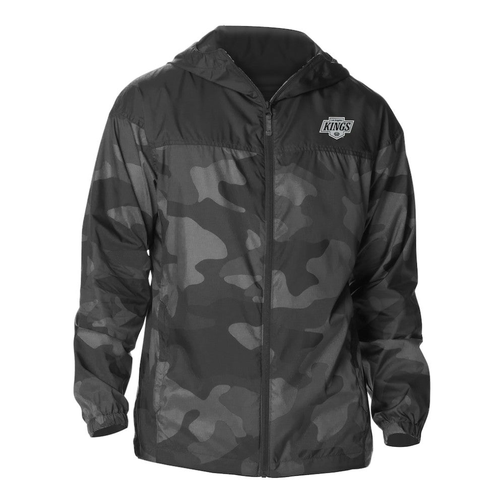 NHL Los Angeles Kings Columbia Camo Flash Challenger Omni-Shade Full-Zip Hoodie Windbreaker - Black