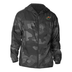 NHL Minnesota Wild Columbia Camo Flash Challenger Omni-Shade Full-Zip Hoodie Windbreaker - Black