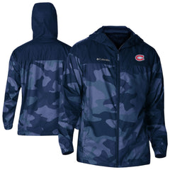 NHL Montreal Canadiens Columbia Camo Flash Challenger Omni-Shade Full-Zip Hoodie Windbreaker - Navy