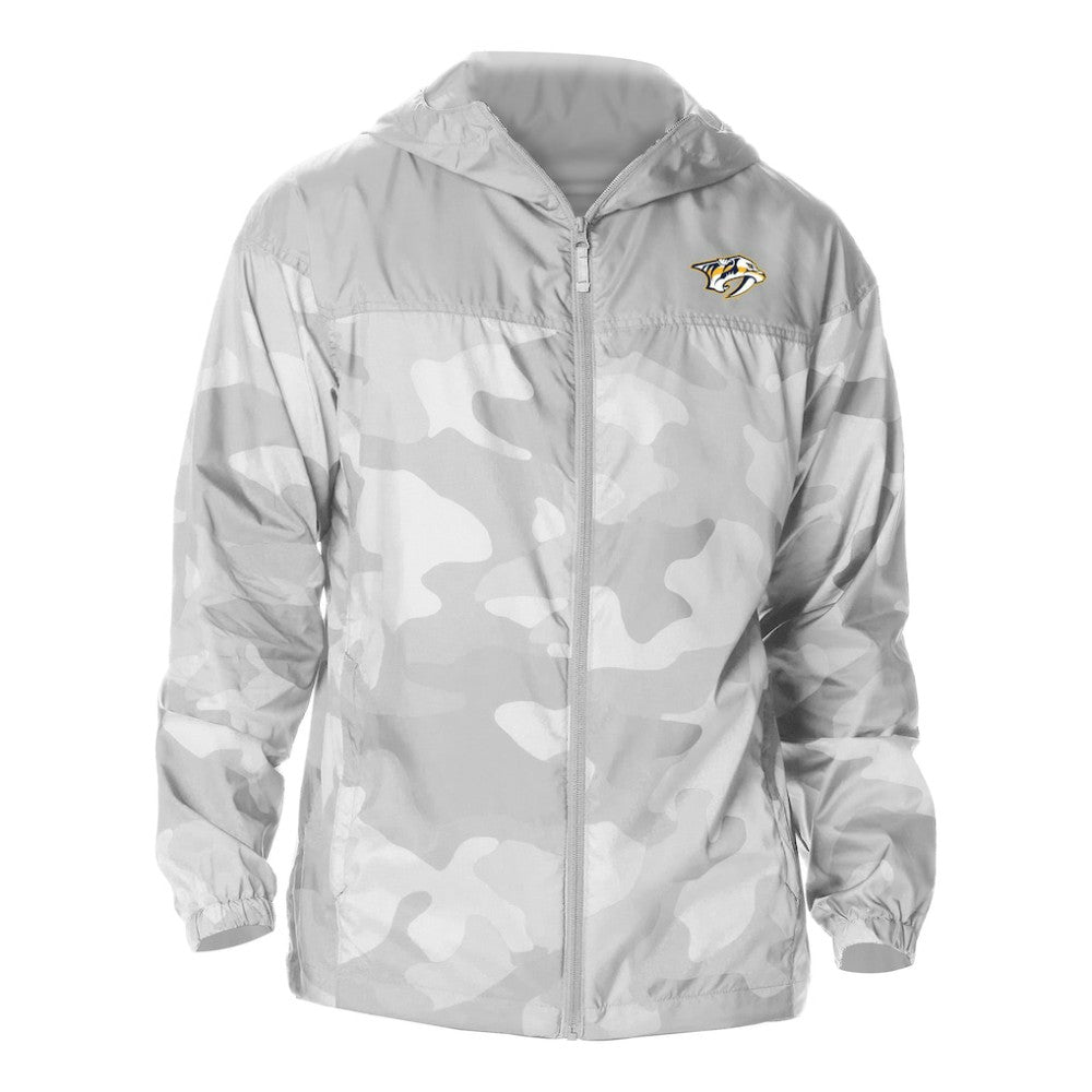 NHL Nashville Predators Columbia Camo Flash Challenger Omni-Shade Full-Zip Hoodie Windbreaker - Gray