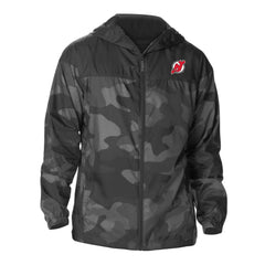 NHL New Jersey Devils Columbia Camo Flash Challenger Omni-Shade Full-Zip Hoodie Windbreaker - Black