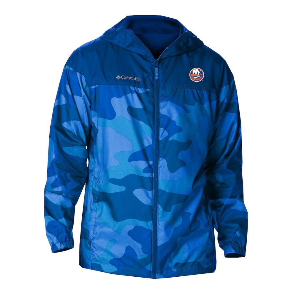 NHL New York Islanders Columbia Camo Flash Challenger Omni-Shade Full-Zip Hoodie Windbreaker - Royal