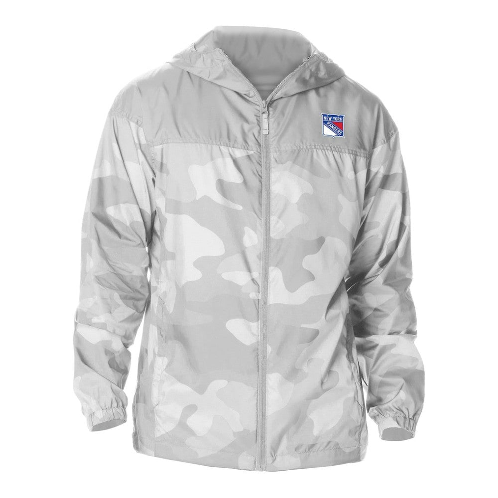 NHL New York Rangers Columbia Camo Flash Challenger Omni-Shade Full-Zip Hoodie Windbreaker - Gray