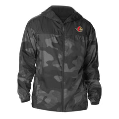 NHL Ottawa Senators Columbia Camo Flash Challenger Omni-Shade Full-Zip Hoodie Windbreaker - Black