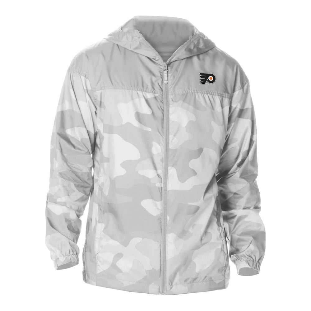 NHL Philadelphia Flyers Columbia Camo Flash Challenger Omni-Shade Full-Zip Hoodie Windbreaker - Gray